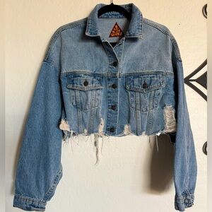 SIGNATURE8 Distressed Cropped Denim Jacket - M/L